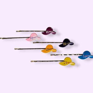(2/$20) Colourful Hat Bobby Pin Set
